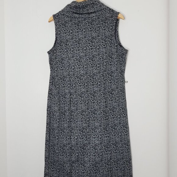 Lane Bryant Black White Sleeveless Ribbed Mock Neck Knit Dress Office Sz 14/16 - Picture 2 of 9